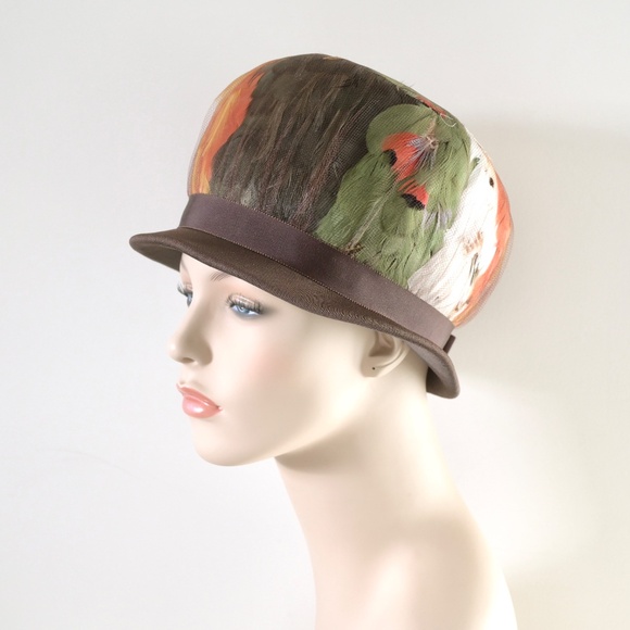 1960s Angel Designs Feather-Covered Cloche Hat main image 7